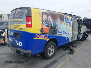 2018 Chevrolet Express Cargo Van with VIN 1GCWGBFP4J1254537, listed as a IAAI auction lot 41894131 with 1 mi miles. Bid and sale history available at carsss.com. Image 4.