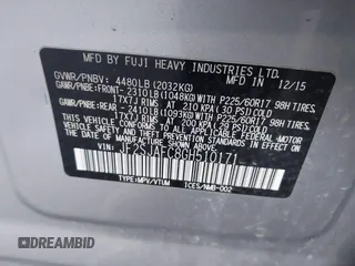 2016 Subaru Forester 2.5i Premium with VIN JF2SJAFC8GH510171, listed as a IAAI auction lot 42110532 with 91,362 mi miles. Bid and sale history available at carsss.com. Image 9.