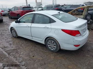 2017 Hyundai Accent SE with VIN KMHCT4AE3HU319544, listed as a IAAI auction lot 41557906 with 129,091 mi miles. Bid and sale history available at carsss.com. Image 3.