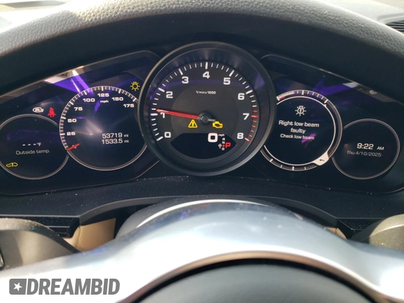 2019 Porsche Cayenne with VIN WP1AA2AYXKDA08134, listed as a Copart auction lot 52077825 with 53,719 mi miles and Salvage Title. Bid and sale history available at DreamBid. Image 9.