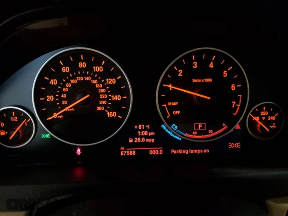 2014 BMW 3 Series 328i xDrive with VIN WBA3B5G56ENS11491, listed as a Copart auction lot 59555895 with 87,588 mi miles and Salvage title. Bid and sale history available at DreamBid. Image 9.