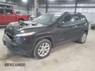 2015 Jeep Cherokee Sport with VIN 1C4PJLAB5FW677208, listed as a Copart auction lot 82645764 with 96,800 mi miles and Salvage Title. Bid and sale history available at carsss.com. Image 1.
