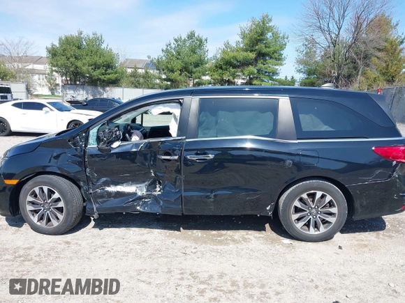 2022 Honda Odyssey EX-L with VIN 5FNRL6H72NB002554, listed as a IAAI auction lot 41932297 with 23,533 mi miles and . Bid and sale history available at DreamBid. Image 14.