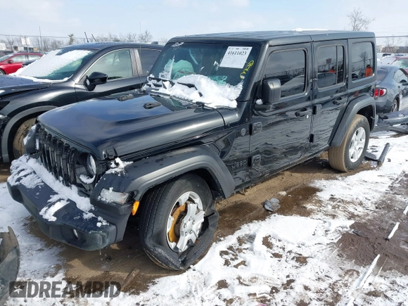 2022 Jeep Wrangler Unlimited Sport S with VIN 1C4HJXDN3NW132849, listed as a IAAI auction lot 41611023 with 47,770 mi miles. Bid and sale history available at carsss.com. Image 22.