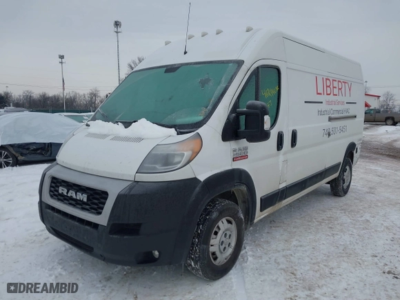 2021 Ram ProMaster Cargo Van with VIN 3C6LRVDG7ME548136, listed as a IAAI auction lot 41244872 with 61,989 mi miles. Bid and sale history available at carsss.com. Image 18.