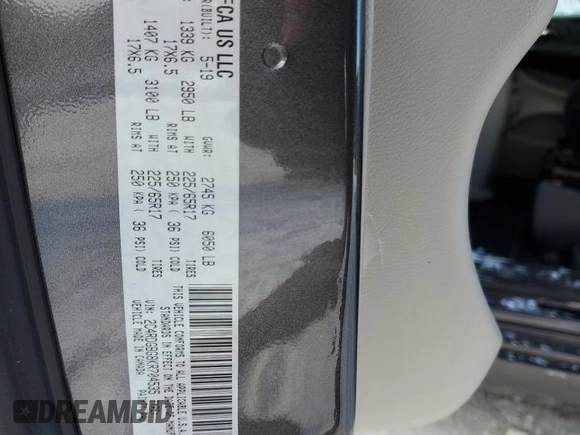 2019 Dodge Grand Caravan SE with VIN 2C4RDGBG8KR704535, listed as a Copart auction lot 42096825 with 51,060 mi miles and Salvage Title. Bid and sale history available at DreamBid. Image 14.