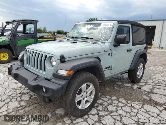 2023 Jeep Wrangler Sport with VIN 1C4HJXAG0PW595881, listed as a Copart auction lot 65590025 with 19,597 mi miles and Salvage title. Bid and sale history available at DreamBid. Image 1.