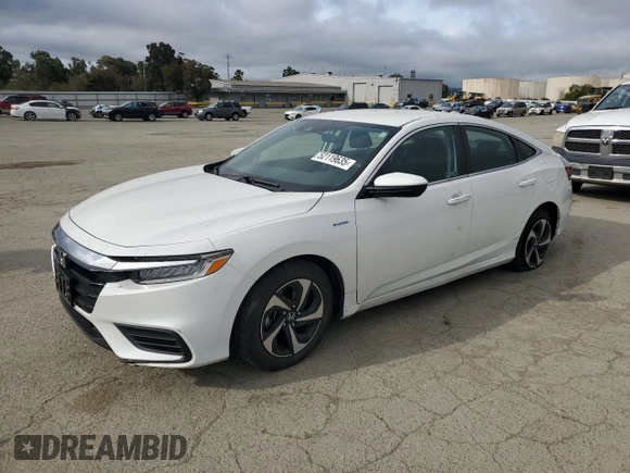 2021 Honda Insight EX with VIN 19XZE4F50ME002816, listed as a Copart auction lot 52119635 with 26,955 mi miles and Salvage Title. Bid and sale history available at carsss.com. Image 1.