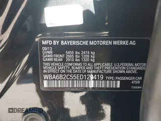 2014 BMW 6 Series 650i z VIN WBA6B2C55ED129419, wystawiony jako IAAI lot #39061341 z przebiegiem 68 790 mil mil oraz . Historia ofert i sprzedaży dostępna na DreamBid. Obrazek 9.