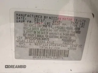 2017 Nissan Note SV с VIN 3N1CE2CP8HL368575, выставлен на аукционе IAAI как лот 42656334 с пробегом 232 095 миль миль и . История ставок и продаж доступна на DreamBid. Изображение 9.