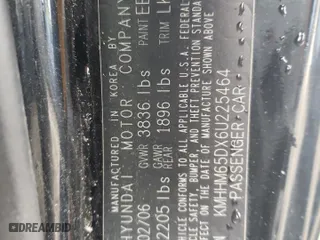 2006 Hyundai Tiburon GS with VIN KMHHM65DX6U225464, listed as a Copart auction lot 83561984 with 182,245 mi miles and Salvage Title. Bid and sale history available at carsss.com. Image 12.