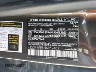 2017 Mercedes-Benz GLS 450 with VIN 4JGDF6EE8HA962409, listed as a Copart auction lot 46400484 with 182,394 mi miles and . Bid and sale history available at DreamBid. Image 14.