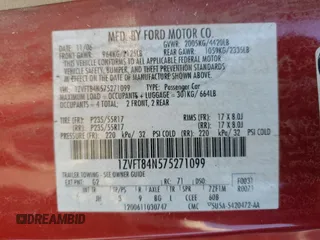 2007 Ford Mustang Deluxe with VIN 1ZVFT84N575271099, listed as a Copart auction lot 59233515 with 214,628 mi miles and Clean title. Bid and sale history available at DreamBid. Image 12.