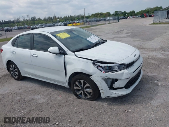 2023 Kia Rio S with VIN 3KPA24ADXPE612862, listed as a IAAI auction lot 41734457 with 20,913 mi miles. Bid and sale history available at carsss.com. Image 1.