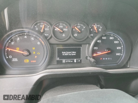 2020 Chevrolet Silverado 1500 Work Truck with VIN 1GCRYAEF7LZ166356, listed as a Copart auction lot 54688635 with 57,733 mi miles and Salvage Title. Bid and sale history available at carsss.com. Image 9.
