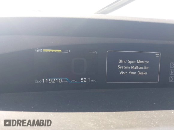2018 Toyota Prius Two with VIN JTDKARFU2J3554502, listed as a IAAI auction lot 41592780 with 119,210 mi miles. Bid and sale history available at carsss.com. Image 7.