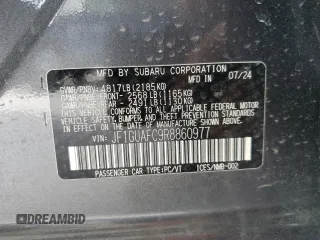 2024 Subaru Impreza Sport with VIN JF1GUAFC9R8860977, listed as a Copart auction lot 51496075 with 3,209 mi miles and Salvage Title. Bid and sale history available at carsss.com. Image 12.