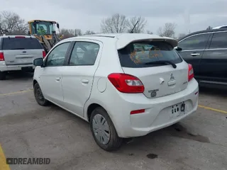 2019 Mitsubishi Mirage ES with VIN ML32A3HJ8KH016670, listed as a IAAI auction lot 41867607 with 76,571 mi miles. Bid and sale history available at carsss.com. Image 3.