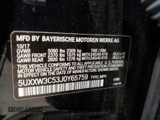 2018 BMW X4 xDrive28i with VIN 5UXXW3C53J0Y65759, listed as a Copart auction lot 52845995 with 109,965 mi miles and Salvage title. Bid and sale history available at DreamBid. Image 13.