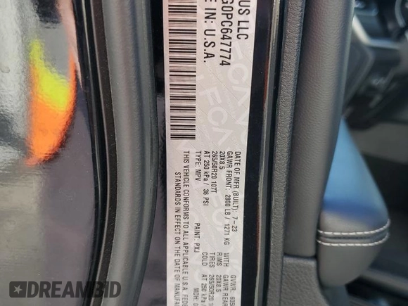 2023 Jeep Grand Cherokee Altitude with VIN 1C4RJGAG0PC647774, listed as a Copart auction lot 88018375 with 33,283 mi miles and Clean title. Bid and sale history available at DreamBid. Image 13.