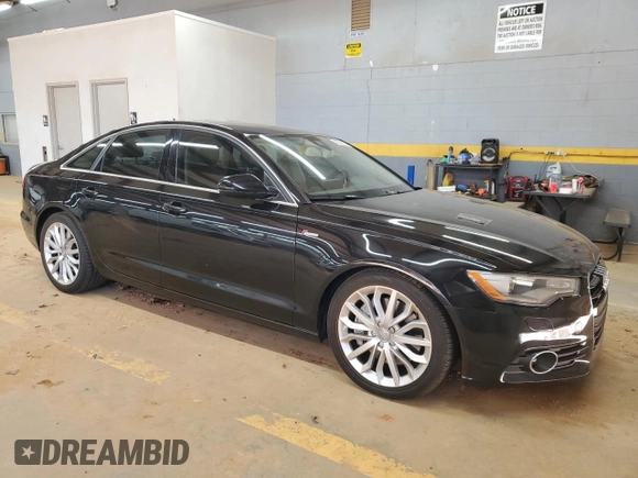 2012 Audi A6 Premium Plus with VIN WAUGGAFC6CN168991, listed as a Copart auction lot 47970195 with 117,628 mi miles and Salvage title. Bid and sale history available at DreamBid. Image 4.