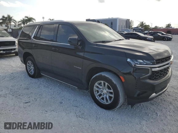 2021 Chevrolet Tahoe LS with VIN 1GNSCMKD4MR299752, listed as a Copart auction lot 50038445 with 69,349 mi miles and Salvage title. Bid and sale history available at DreamBid. Image 4.