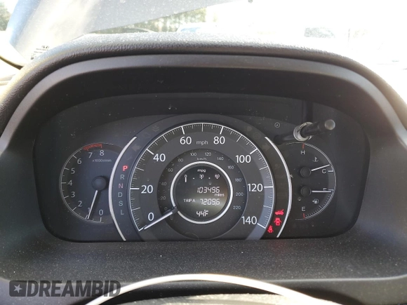 2015 Honda CR-V EX-L with VIN 5J6RM4H74FL087374, listed as a Copart auction lot 47164165 with 103,496 mi miles and Salvage Title. Bid and sale history available at DreamBid. Image 9.