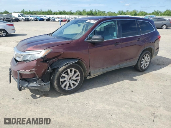 2019 Honda Pilot LX with VIN 5FNYF5H16KB031060, listed as a Copart auction lot 50821515 with 164,706 mi miles and Salvage Title. Bid and sale history available at DreamBid. Image 1.