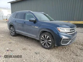 2021 Volkswagen Atlas SEL Premium R-Line with VIN 1V2FR2CA1MC537446, listed as a Copart auction lot 42695215 with 53,537 mi miles and Non repairable. Bid and sale history available at DreamBid. Image 4.