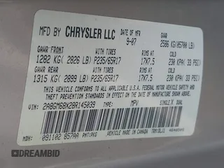 2008 Chrysler Pacifica Touring with VIN 2A8GM68X28R145039, listed as a IAAI auction lot 41612824 with 195,043 mi miles and . Bid and sale history available at DreamBid. Image 9.