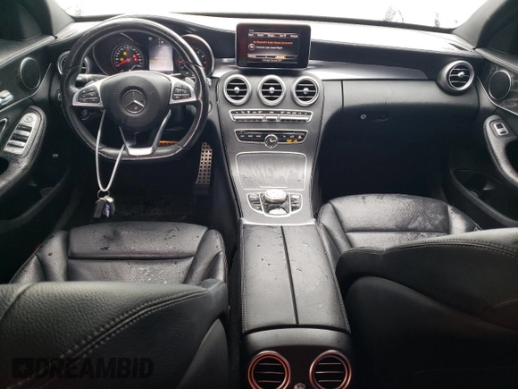 2017 Mercedes-Benz C 300 with VIN 55SWF4JB2HU234300, listed as a Copart auction lot 49301735 with 56,919 mi miles and Salvage Title. Bid and sale history available at DreamBid. Image 8.