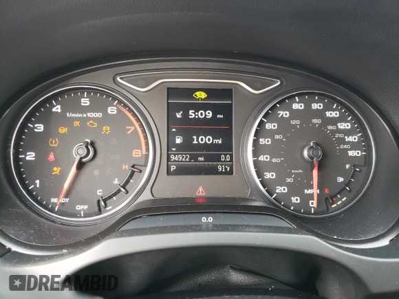 2016 Audi A3 1.8T Premium with VIN WAUA7GFF0G1015717, listed as a Copart auction lot 48679993 with 94,923 mi miles. Bid and sale history available at carsss.com. Image 9.