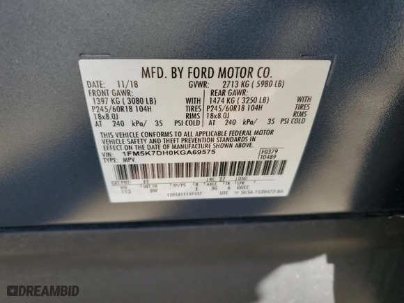 2019 Ford Explorer XLT with VIN 1FM5K7DH0KGA69575, listed as a Copart auction lot 41426555 with 43,201 mi miles and Salvage Title. Bid and sale history available at carsss.com. Image 13.