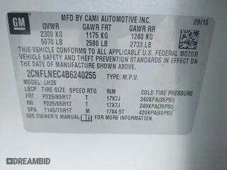 2011 Chevrolet Equinox LT w/2LT with VIN 2CNFLNEC4B6240255, listed as a IAAI auction lot 42004972 with 219,571 mi miles. Bid and sale history available at carsss.com. Image 9.