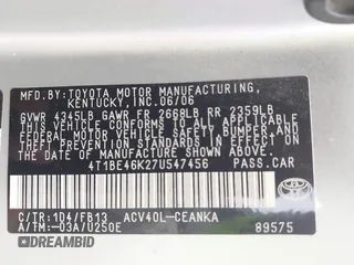 2007 Toyota Camry CE with VIN 4T1BE46K27U547456, listed as a IAAI auction lot 42061860 with 283,739 mi miles and . Bid and sale history available at DreamBid. Image 9.