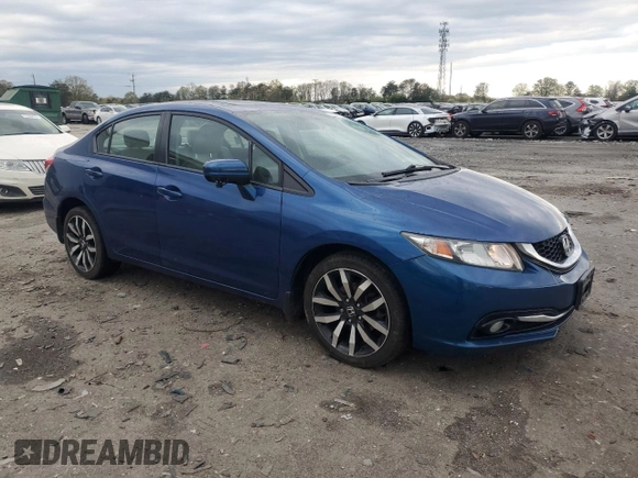 2015 Honda Civic EX-L with VIN 19XFB2F96FE215758, listed as a Copart auction lot 52067865 with 179,062 mi miles and Salvage Title. Bid and sale history available at DreamBid. Image 4.