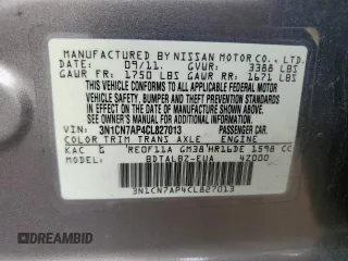 2012 Nissan Versa S with VIN 3N1CN7AP4CL827013, listed as a Copart auction lot 53342115 with 127,507 mi miles and Salvage Title. Bid and sale history available at carsss.com. Image 12.