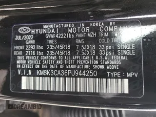 2023 Hyundai Kona N Line with VIN KM8K3CA36PU944250, listed as a Copart auction lot 42755615 with 16,417 mi miles and Salvage Title. Bid and sale history available at carsss.com. Image 14.