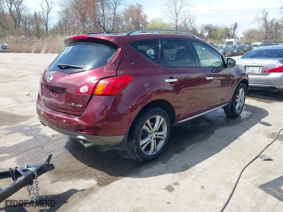 2009 Nissan Murano SL with VIN JN8AZ18W29W110796, listed as a IAAI auction lot 41925677 with 203,752 mi miles. Bid and sale history available at carsss.com. Image 4.