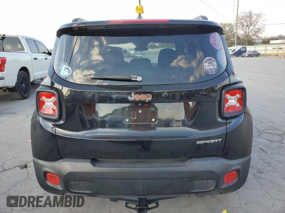 2017 Jeep Renegade Sport with VIN ZACCJAAB2HPF38883, listed as a Copart auction lot 77474204 with 120,687 mi miles and Salvage title. Bid and sale history available at DreamBid. Image 6.