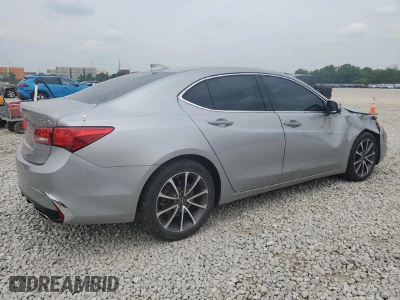 2018 Acura TLX with VIN 19UUB2F35JA008844, listed as a Copart auction lot 61119385 with 56,797 mi miles and Salvage title. Bid and sale history available at DreamBid. Image 3.