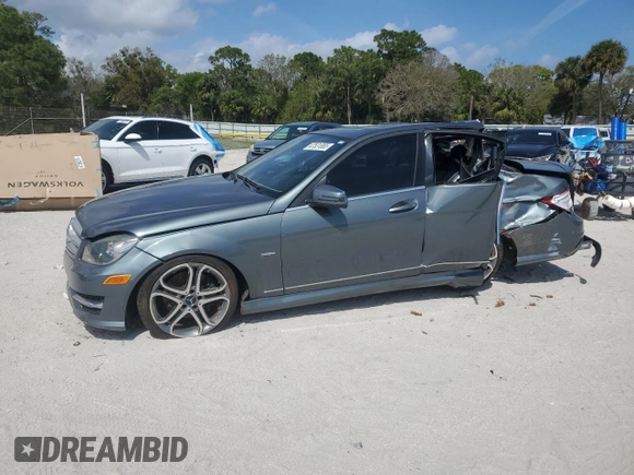 2012 Mercedes-Benz C 350 Sport with VIN WDDGF5HB8CR216801, listed as a Copart auction lot 47531855 with 125,259 mi miles and Non Repairable. Bid and sale history available at DreamBid. Image 1.