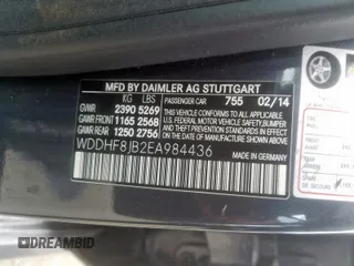 2014 Mercedes-Benz E-Class E 350 Luxury with VIN WDDHF8JB2EA984436, listed as a Copart auction lot 76872234 with 76,055 mi miles and Non Repairable. Bid and sale history available at carsss.com. Image 10.