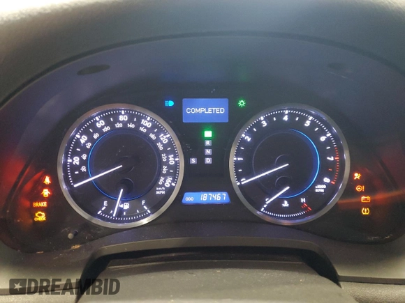 2012 Lexus IS 250 with VIN JTHCF5C29C5053856, listed as a Copart auction lot 55823865 with 187,467 mi miles and Clean Title. Bid and sale history available at DreamBid. Image 9.