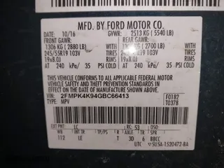 2016 Ford Edge Titanium with VIN 2FMPK4K94GBC66413, listed as a IAAI auction lot 41691203 with 99,922 mi miles. Bid and sale history available at carsss.com. Image 9.