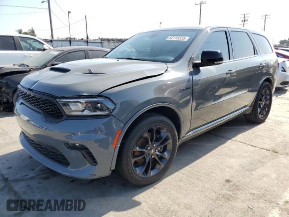 2021 Dodge Durango R/T с VIN 1C4SDHCT9MC573095, выставлен на аукционе Copart как лот 62778335 с пробегом 63 492 миль миль и Списание • Salvage title. История ставок и продаж доступна на DreamBid. Изображение 1.