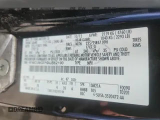 2013 Ford Escape SE with VIN 1FMCU9GX1DUB62190, listed as a Copart auction lot 65360805 with 134,955 mi miles and Clean title. Bid and sale history available at DreamBid. Image 10.