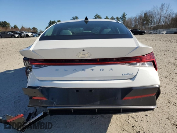 2024 Hyundai Elantra Limited с VIN KMHLP4DG1RU654630, выставлен на аукционе Copart как лот 52324845 с пробегом 18 196 миль миль и Списание • Salvage title. История ставок и продаж доступна на DreamBid. Изображение 6.