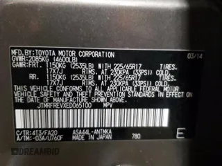 2014 Toyota RAV4 XLE with VIN JTMRFREVXED065100, listed as a Copart auction lot 48303505 with 120,779 mi miles and Clean Title. Bid and sale history available at carsss.com. Image 14.
