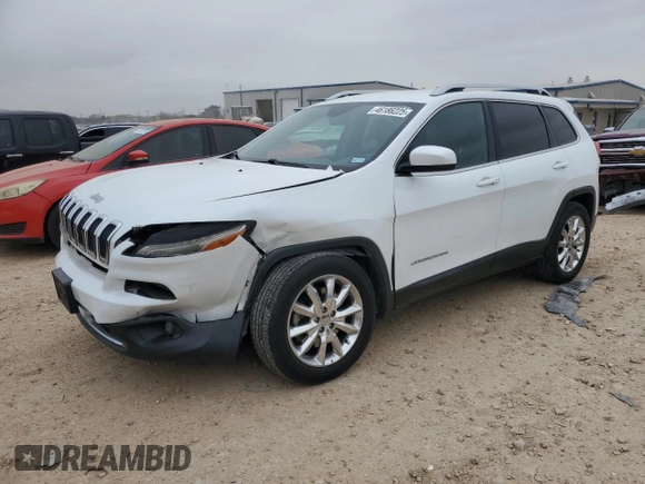 2015 Jeep Cherokee Limited with VIN 1C4PJLDB5FW765834, listed as a Copart auction lot 46186225 with 87,758 mi miles and Salvage Title. Bid and sale history available at DreamBid. Image 1.